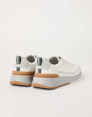 Suede and calfskin runners White Man - Brunello Cucinelli