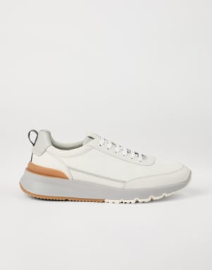 Suede and calfskin runners White Man - Brunello Cucinelli