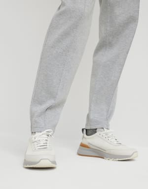 Suede and calfskin runners White Man - Brunello Cucinelli