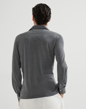Jersey polo shirt Dark Grey Man - Brunello Cucinelli