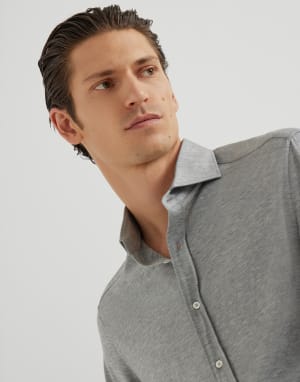 Lightweight jersey shirt Grey Man - Brunello Cucinelli