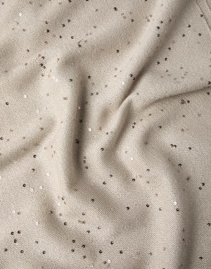 Cashmere and silk Diamond yarn scarf Beige Woman - Brunello Cucinelli