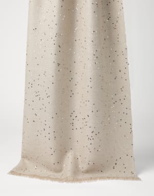 Schal aus Kaschmir und Diamant-Seide Beige Damen - Brunello Cucinelli