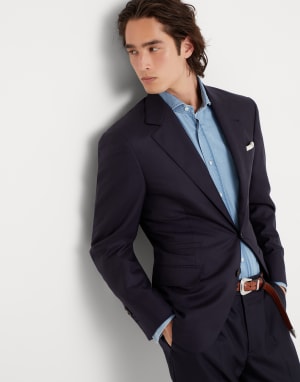 Cashmere blazer Navy Blue Man - Brunello Cucinelli