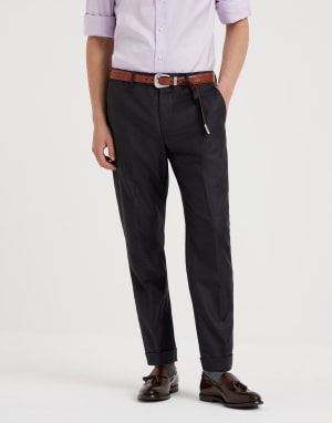 Virgin wool trousers Anthracite Man - Brunello Cucinelli