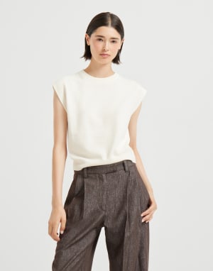 Pullover aus Kaschmir Weiß Damen - Brunello Cucinelli
