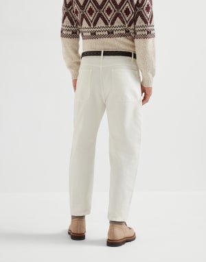 Gabardine trousers Ecru Man - Brunello Cucinelli