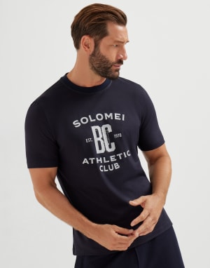Jersey T-shirt Navy Blue Man - Brunello Cucinelli