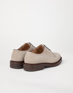 Suede derby Cool Beige Man - Brunello Cucinelli