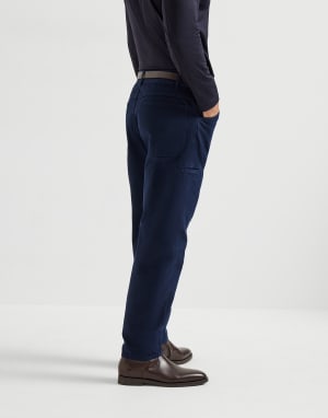 Gabardine trousers Navy Blue Man - Brunello Cucinelli