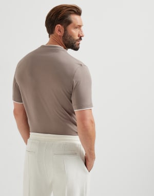 T-shirt with faux-layering Bark Man - Brunello Cucinelli