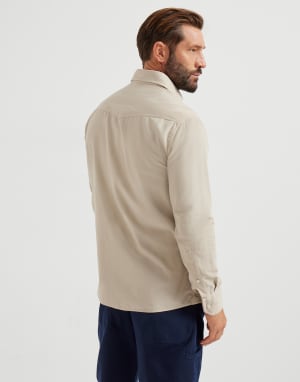 Easy fit shirt Natural Horn Man - Brunello Cucinelli