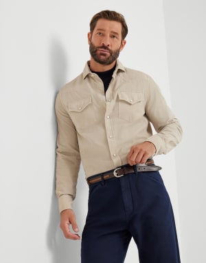 Easy fit shirt Natural Horn Man - Brunello Cucinelli