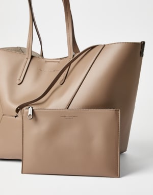 Calfskin BC Duo bag Hazelnut Woman - Brunello Cucinelli