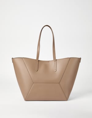 Calfskin BC Duo bag Hazelnut Woman - Brunello Cucinelli