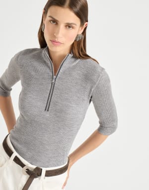 T-shirt with monili Grey Woman - Brunello Cucinelli