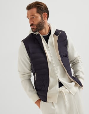 Lightweight down vest Navy Blue Man - Brunello Cucinelli