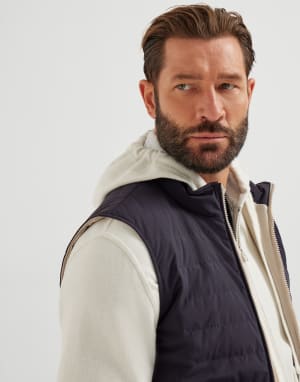 Легкий пуховый жилет Темно-Синий Мужчина - Brunello Cucinelli