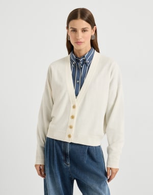 Cashmere cardigan White Woman - Brunello Cucinelli