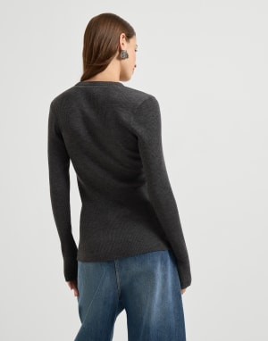 Long sleeve T-shirt Anthracite Woman - Brunello Cucinelli