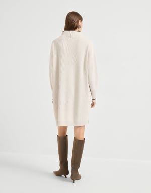 English rib knit dress Cool Beige Woman - Brunello Cucinelli