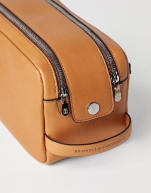 Beauty case with double zipper Natural Man - Brunello Cucinelli