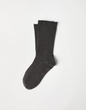 Socken aus Kaschmirstrick Blei Damen - Brunello Cucinelli