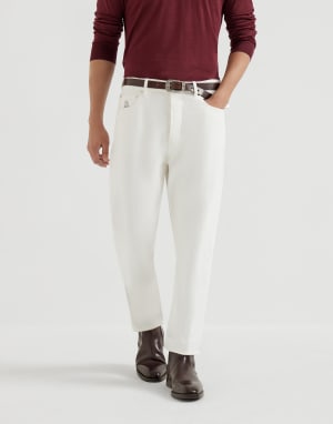 Pantalone cinque tasche iconic fit Neve Uomo - Brunello Cucinelli