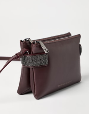 Essence mini shoulder bag Burgundy Woman - Brunello Cucinelli
