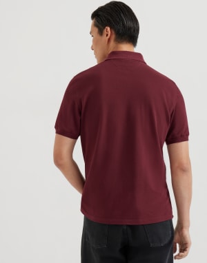 Polo in piquet Bordeaux Uomo - Brunello Cucinelli