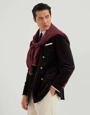 Пиджак из бархата в рубчик Чёрный Мужчина - Brunello Cucinelli