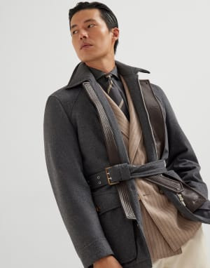 Safari jacket with padding Anthracite Man - Brunello Cucinelli