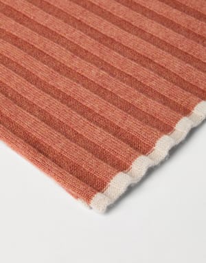 Bufanda de punto de cachemir Naranja Hombre - Brunello Cucinelli