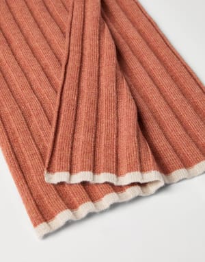 Bufanda de punto de cachemir Naranja Hombre - Brunello Cucinelli