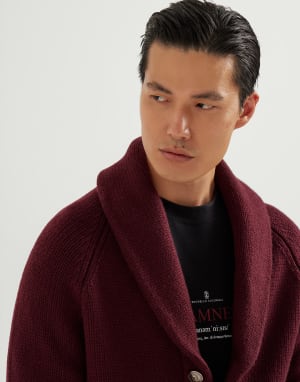 Cardigan en cachemire Piuma Amarante Homme - Brunello Cucinelli