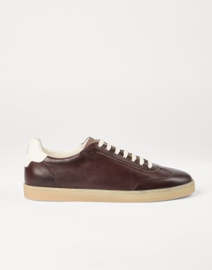 Calfskin sneakers Ebony Man - Brunello Cucinelli