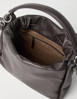 Small Soft Leather Mellow Bucket bag Brown Woman - Brunello Cucinelli