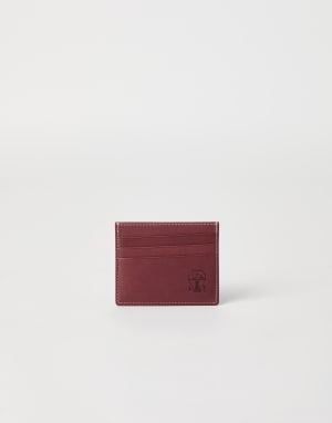 小牛皮卡片夹 深紫红色 男款 - Brunello Cucinelli