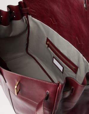 Calfskin bag Burgundy Man - Brunello Cucinelli