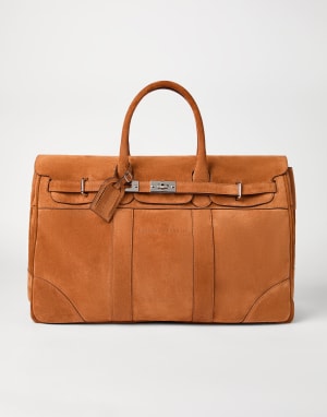 Suede bag Cognac Man - Brunello Cucinelli