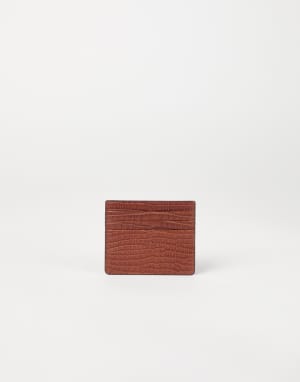 Mini porte-cartes en alligator Cognac Homme - Brunello Cucinelli