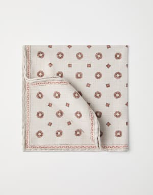 Double-face pocket square Buff Man - Brunello Cucinelli