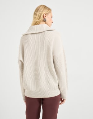 Pullover aus Kaschmir in Patentstrick Perle Damen - Brunello Cucinelli