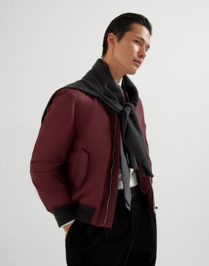 Bomber jacket with padding Amaranth Man - Brunello Cucinelli