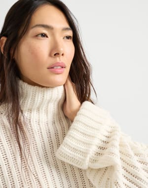 Cashmere Feather yarn sweater Panama Woman - Brunello Cucinelli