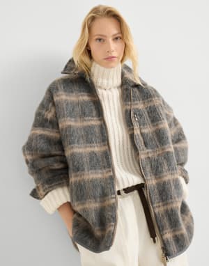 Abrigo de punto Jacquard Check Fantasía Mujer - Brunello Cucinelli