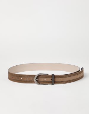 Suede belt Light Brown Woman - Brunello Cucinelli