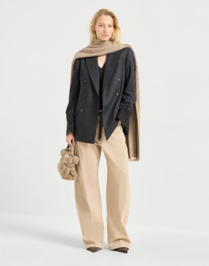 Haut en jersey côtelé Anthracite Femme - Brunello Cucinelli