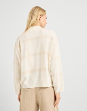 Sweater with Dazzling Embroidery Panama Woman - Brunello Cucinelli