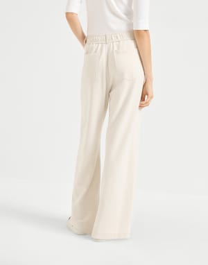 Smooth French terry trousers Milk Woman - Brunello Cucinelli